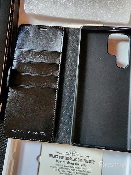 img 1 attached to Galaxy S22 Ultra 5G Wallet Case - PU Leather Folio With Card Holders, RFID Blocking, Kickstand & Shockproof TPU Inner Shell - Black (6.8 Inch, 2022) For OCASE review by Erin Nguyen