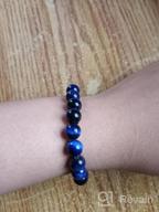 img 1 attached to Lava Rock Diffuser Bracelet: Hamoery Men Women'S 8Mm Natural Stone Elastic Bangle For Yoga And Agate Beads - 21014 review by Liz Wolfe