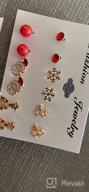 img 1 attached to 🎁 Sparkling Goddess: Festive Gold Earrings Gift Set for Women, Girls & Teens – 6 Pairs - Perfect Christmas Present! review by Dana Manning