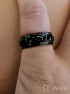 img 1 attached to 8mm Stainless Steel Chain Inlay Spin Wedding Band Biker Ring - Durable & Stylish review by James Ortega