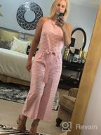 img 1 attached to Alelly Women'S Summer Striped Jumpsuits Tie Back Sleeveless Wide Long Pants Rompers With Open Back review by Sharon Holcomb