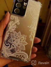 img 7 attached to Cutebe Cute Clear Crystal Case For Samsung Galaxy S21 Ultra 5G 6.8 Inch,Shockproof Series Hard PC+ TPU Bumper Yellow-Resistant Protective Cover White Floral Design For Women,Girls (White)