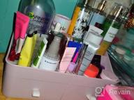 img 1 attached to 💄 Makeup Organizer for Dressing Table, Countertop, Bathroom Vanity – Cosmetic Storage Box with Drawers for Skincare Products, Brushes, Lotions, Lipstick, and Nail Polish (Pink) review by Eric Owens