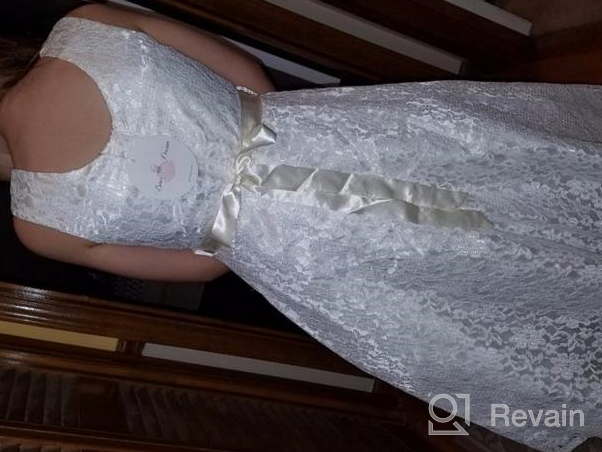 img 1 attached to Bow Dream Elegant V-Neck 🌸 Sleeveless Flower Girl Dress with Lovely Lace review by Jeanette Khammanivong