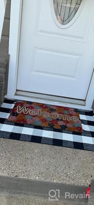 img 1 attached to Hand-Woven Cotton Buffalo Plaid Check Rug - 35.4''X59'' Indoor/Outdoor Area Rugs For Layered Door Mats, Washable Carpet For Porch/Kitchen/Farmhouse Black And White review by Christopher Millet