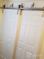 img 1 attached to Upgrade Your Home With DIYHD 5Ft Brushed Nickel Steel Bypass Double Sliding Barn Door Hardware - Easy Mount One Piece Bracket System review by Gregory Flynt