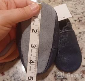 img 7 attached to SAYOYO Soft Sole Baby Shoes | Dark Grey Leather Infant Prewalkers for Baby Toddlers