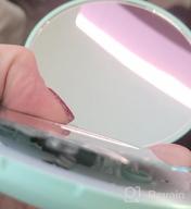 img 1 attached to ZUZZEE Compact Rechargeable Lighted Makeup Mirror, 5X Magnifying Mirror with Light, Small Hand Mirror for Travel, Distortion Free, Touch Screen Dimmable, Handheld, Ideal Gifts for Women and Girls review by Darin Brooks