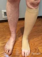 img 1 attached to Truform 20-30 MmHg Compression Stockings - Knee High Length, Open Toe, White, Medium For Men & Women review by Cheska Perry