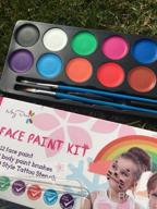 картинка 1 прикреплена к отзыву Безопасный и нетоксичный набор для рисования лица Maydear Pearl для детей - большие краски на водной основе в 12 цветах от Chris Hayes