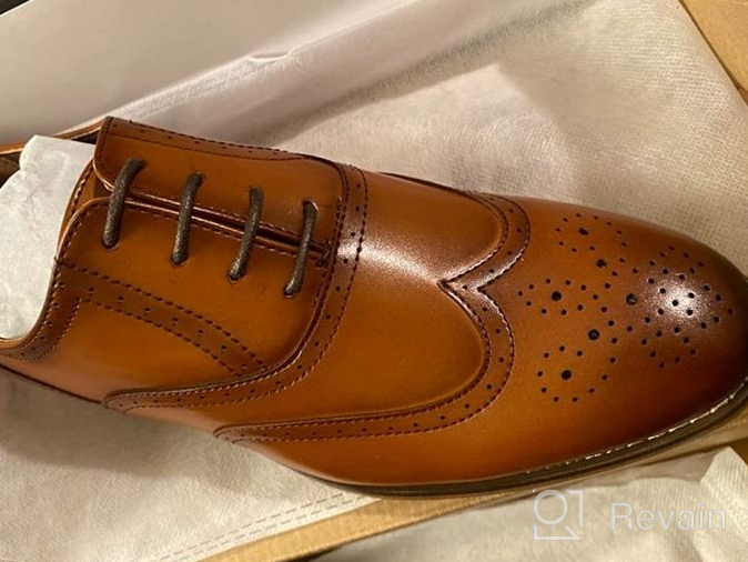 img 1 attached to 👞 Classic Styling with a Modern Twist: STACY ADAMS Dunbar Wingtip Oxford for Unisex-Child Comfort review by Philip Brianne
