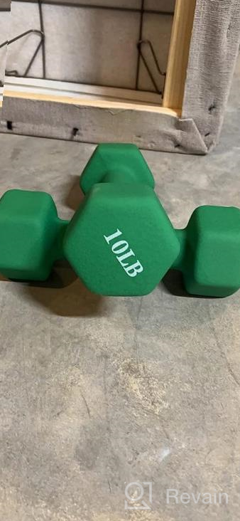 img 1 attached to Enhance Your Workout With Portzon'S Anti-Slip Rubber Dumbbell Set - Choose From 8 Color Options! review by Inyong Dow