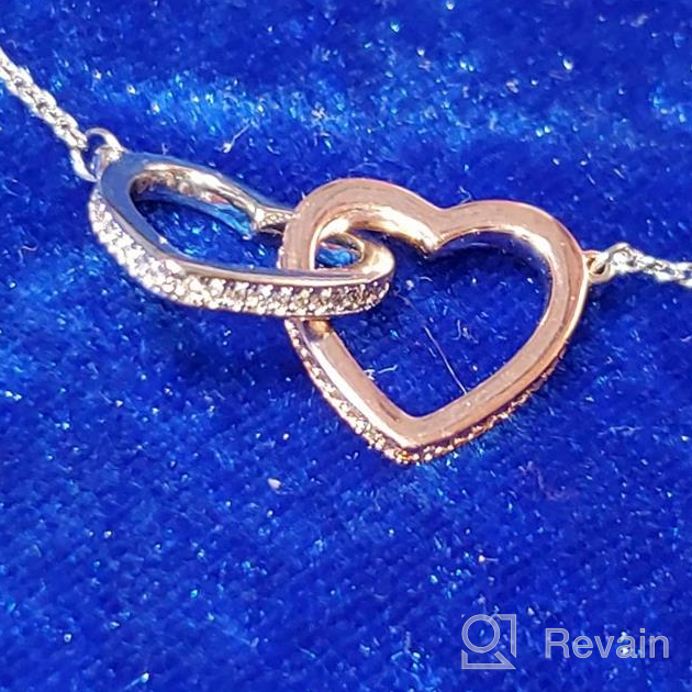 img 1 attached to Stunning UNGENT THEM Silver Interlocking Heart Necklace: Perfect Birthday & Christmas Gifts for Sisters, Best Friends, Women & Teen Girls review by Jennifer Johnson