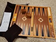 img 1 attached to Woodronic 17 Folding Classic Board Game Backgammon Set - Walnut Mahogany Case, Best Strategy & Tactics Smart Game review by Rene Carrell