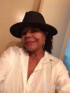 img 1 attached to Women'S Wide Brim Wool Fedora Panama Hat With Belt Buckle By Lisianthus review by Glenn Kumar