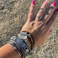 img 1 attached to Boho Cuff Bracelet: Handmade Multilayer Leather Wrap Bracelet - Perfect Bohemian Jewelry for Women's Birthday review by Elsa Lynch