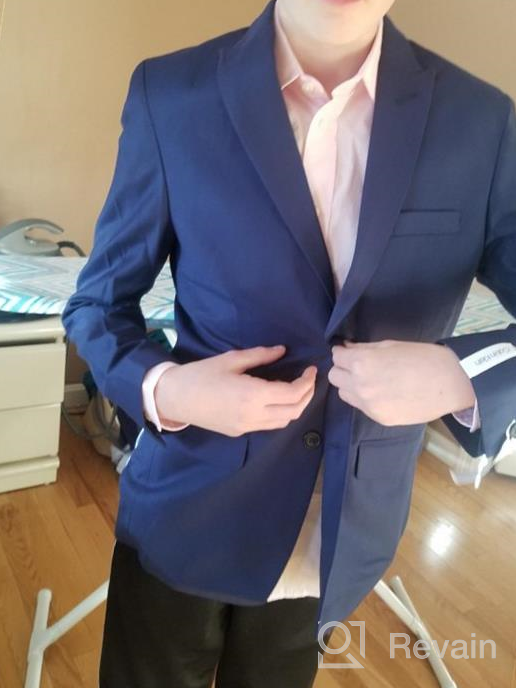 img 1 attached to 👔 Stylish Calvin Klein Boys' Bi-Stretch Blazer Suit Jacket: 2-Button Single Breasted, Buttoned Cuffs & Front Flap Pockets review by Nick Mitchell