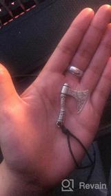 img 7 attached to 🪨 EUEAVAN Viking Raven Amulet Necklace: Antique Silver Talisman with Runes, Axe, and Celtic Knot