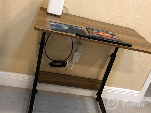 img 1 attached to Height Adjustable Bedside Table With 180° Tilt And Wheels - Multi-Purpose OverBed Tray For Home, Office, And Sofa - Black Rolling Laptop Cart And Tablet Desk By Homemark review by Terrence Castillo