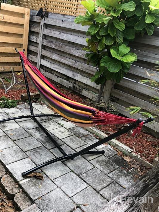 img 1 attached to Portable 2 Person Hammock With Stand - Heavy Duty And Supports Up To 450Lbs - Kanchimi review by Russ Freeman