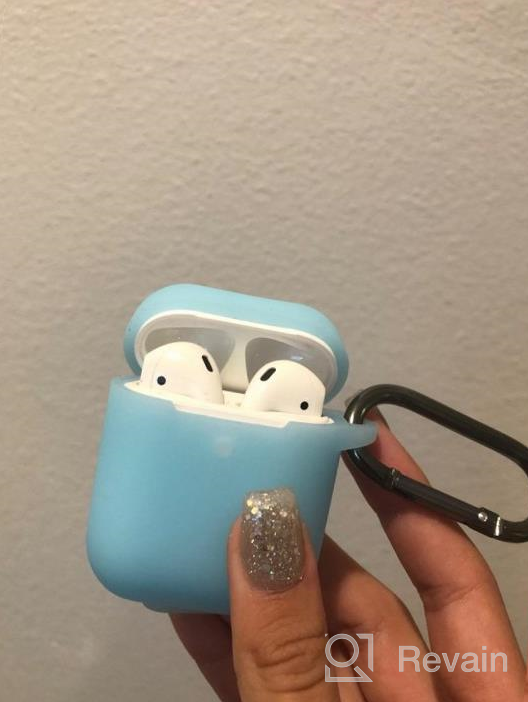 img 1 attached to Protect Your AirPods In Style With Hamile Silicone Case: Compatible With AirPods 1 & 2, LED Visible, And Comes With Keychain - Rose-Nightglow Purple review by David Hashman