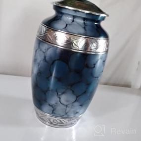 img 8 attached to Premium Funeral And Memorial Cremation Urns For Human Ashes Up To 200 Lbs - Fedmax Urns For Male Or Female Adults With Velvet Bag In Blue