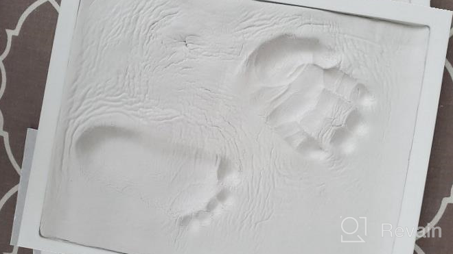 img 1 attached to Rustic White Baby Handprint And Footprint Kit With Non-Toxic Clay, Farmhouse Style Picture Frame, Ideal For Baby Shower Gifts, Newborn Baby Keepsakes, Top Baby Girl And Boy Gifts (Standard Size) review by Candace Johnson