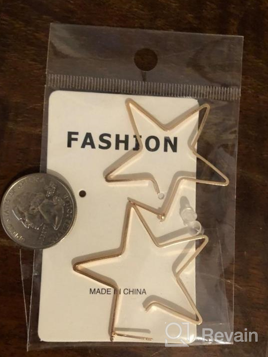 img 1 attached to Hypoallergenic Lightweight 14K Gold Dipped Star Drop Dangle Earrings - Lovely & Fun Statement Jewelry review by Kyle Fritz