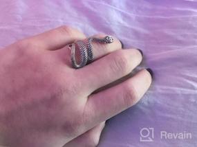 img 5 attached to Add A Touch Of Gothic Elegance With Sovesi'S Adjustable Gold And Silver Snake Ring For Men And Women