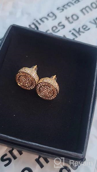 img 1 attached to 18K Gold and Silver Plated Earring with Cubic Zirconia Studs - Hypoallergenic Tiny Round Screw Back and Post Earrings, Iced Out review by Jose Smith