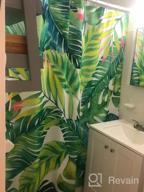 img 1 attached to Tropical Paradise In Your Bathroom: BROSHAN Green Leaf Shower Curtain Set With Waterproof Fabric And Hooks review by Ricky Rey