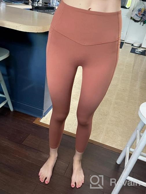 img 1 attached to Lavento Women'S Hugged Feeling Soft Workout Leggings - High Waisted Active Running Tights With Pockets review by Lisa Stephens