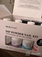 img 1 attached to Morovan Dip Powder Nail Kit Starter: 8 Colors Glow In The Dark Manicure Set For French Nails Art review by Doug Hammett