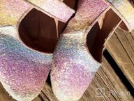 img 1 attached to 🌈 ADAMUMU Glitter Toddler Princess Colorful Flats for Girls' Shoes review by Ricky Khan