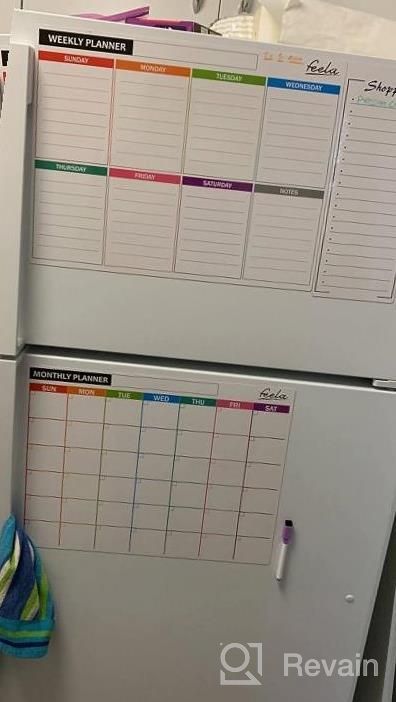 img 1 attached to Feela 4 Pack Dry Erase Magnetic White Board Calendar Kit 2022: Monthly & Weekly Planner For Wall/Refrigerator. Includes 8 Magnetic Erase Markers, 1 Eraser, And 10 Stickers For Schedule review by Lauralee Jensen
