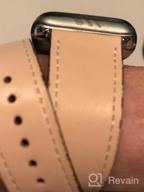 img 1 attached to WFEAGL Compatible Watch Band 40Mm 38Mm, Top Grain Leather Double Tour Band With Gold Adapter (The Same As Series 4 With Gold Stainless Steel Case In Color) For Watch Series 4/3/2/1 (Black Band) review by Grant Zeeb