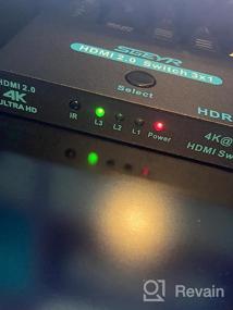 img 7 attached to SGEYR 3-портовый разветвитель HDMI 2.0 - Металлический селектор HDMI с ИК-пультом дистанционного управления для Ultra HD 4K @ 60Hz, 3D, 2160P и 1080P - Совместимость с HDCP 2.2 - Переключатель HDMI 3 в 1