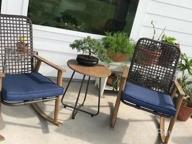 img 1 attached to 3Pc Outdoor Rocking Chair Bistro Set With Coffee Table - PatioFestival Wood Grain Finish All Weather Frame Conversation Set (Blue) review by Darren Boogie