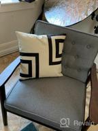 img 1 attached to Mid-Century Modern Accent Chair With Wooden Arms, Tufted Upholstered Back, And Deep Seat (24.4" X 18.3") By JIASTING review by Jim Escobedo