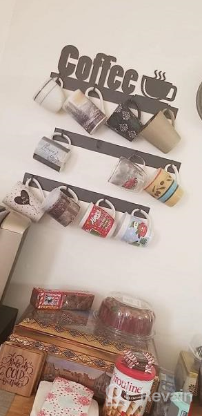 img 1 attached to HULISEN Coffee Mug Wall Rack: 12 Heavy Duty Hooks, Metal Sign & Rustproof Tea Cup Hanger For Kitchen, Office & Bar Decor review by Joe Martin