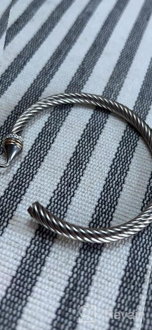 img 1 attached to 💎 Dorriss Buckle Bangle Cable Wire Bracelets - Fashionable Jewelry Gifts for Women, Best Friends, and Sisters review by Natalia Hernandez