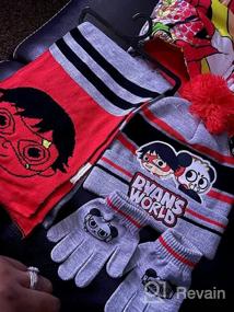 img 5 attached to Optimized Search: Ryan's World Kids Ryan and Combo Panda 3 Piece Set - Gloves, Scarf, and Pom Beanie