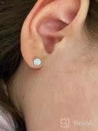 img 1 attached to Basket Solitaire Zirconia Children Earrings Girls' Jewelry review by Holly Luna