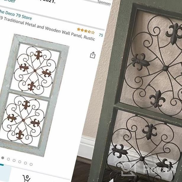 img 1 attached to Stylish Window Inspired Wall Art - 10" X 1" X 25" Deco 79 Wood Scroll With Metal Scrollwork Relief In White review by Dale Mankad