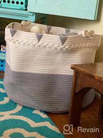img 7 attached to Organize Your Home With TerriTrophy'S XXXXLarge Cotton Rope Blanket Basket - Perfect For Laundry, Toys, Towels, And More!
