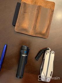 img 6 attached to Chestnut Leather EDC Sheath Pocket Organizer For 4.5" Knife, Flashlight, Pen Loop & More.
