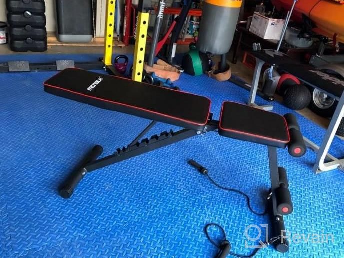 img 1 attached to Adjustable Weight Bench: Full Body Workout, Multi-Purpose Foldable & Folding Dumbbells W/ Elastic Ropes review by Joe Fulce