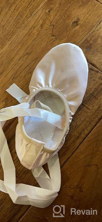 img 1 attached to 🎀 STELLE Ballet Slippers Gymnastics Shoes with Ribbon for Girls - Athletic Footwear review by Geoff Foster