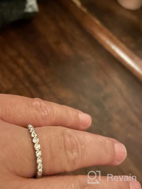img 1 attached to 925 Sterling Silver Cubic Zirconia CZ Wedding Band Stackable Ring in Size 4-12 by Boruo review by Andy Quade