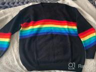img 1 attached to 🌈 Ferrtye Women's Rainbow Pullover Sweater: Lightweight, Long Sleeve, Crew Neck, Loose Knit review by Mike Donathan